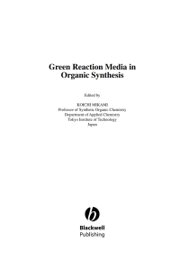 Cover image: Green Reaction Media in Organic Synthesis 1st edition 9781405134026