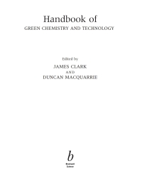 صورة الغلاف: Handbook of Green Chemistry and Technology 1st edition 9780632057153