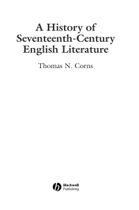 Cover image: A History of Seventeenth-Century English Literature 1st edition 9781118652527