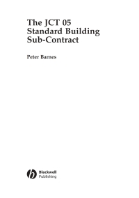 Cover image: The JCT 05 Standard Building Sub-Contract 1st edition 9781405140485