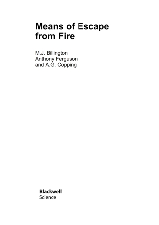 Cover image: Means of Escape from Fire 1st edition 9780632032037