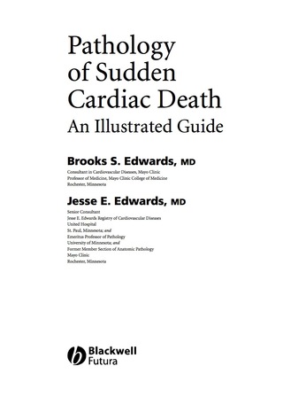 Cover image: Pathology of Sudden Cardiac Death: An Illustrated Guide 1st edition 9781405122122
