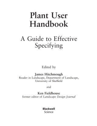 صورة الغلاف: Plant User Handbook 1st edition 9780632058433