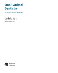 Cover image: Small Animal Dentistry 1st edition 9780470753187