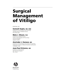 Imagen de portada: Surgical Management of Vitiligo 1st edition 9781405145213