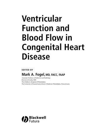 Titelbild: Ventricular Function and Blood Flow in Congenital Heart Disease 1st edition 9781405122115