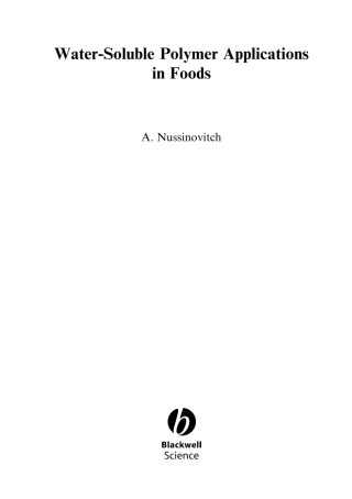 Imagen de portada: Water-Soluble Polymer Applications in Foods 1st edition 9780632054299