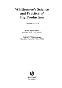 Cover image: Whittemore's Science and Practice of Pig Production 3rd edition 9781405124485