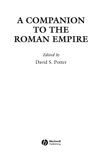 صورة الغلاف: A Companion to the Roman Empire 1st edition 9780631226444