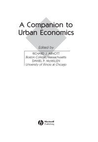 Cover image: A Companion to Urban Economics 1st edition 9781405106290