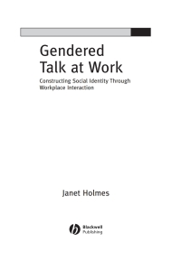 Cover image: Gendered Talk at Work 1st edition 9781405117586