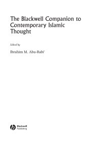 Cover image: The Blackwell Companion to Contemporary Islamic Thought 1st edition 9781405121743