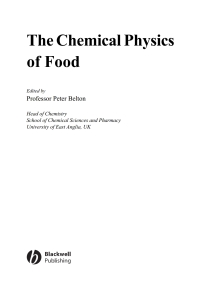 Imagen de portada: The Chemical Physics of Food 1st edition 9781405121279