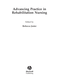Cover image: Advancing Practice in Rehabilitation Nursing 1st edition 9781405125086