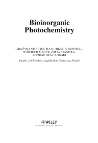 Cover image: Bioinorganic Photochemistry 1st edition 9781405161725