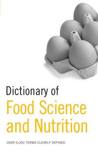 Cover image: Dictionary of Food Science and Nutrition 1st edition 9780713677843