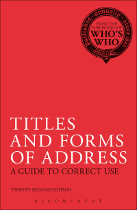 Omslagafbeelding: Titles and Forms of Address 1st edition 9780713683257
