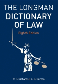 Cover image: Longman Dictionary of Law 8th edition 9781408257449