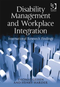 Imagen de portada: Disability Management and Workplace Integration: International Research Findings 9781409418887
