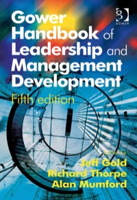 Cover image: Gower Handbook of Leadership and Management Development 5th edition 9780566088582