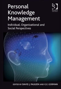 Cover image: Personal Knowledge Management: Individual, Organizational and Social Perspectives 9780566088926