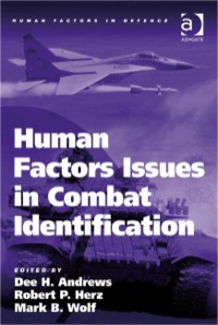 Imagen de portada: Human Factors Issues in Combat Identification 9780754677673