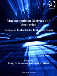 Titelbild: Macrocognition Metrics and Scenarios: Design and Evaluation for Real-World Teams 9780754675785