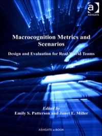 Imagen de portada: Macrocognition Metrics and Scenarios: Design and Evaluation for Real-World Teams 9780754675785