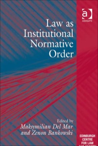 Cover image: Law as Institutional Normative Order 9780754677086