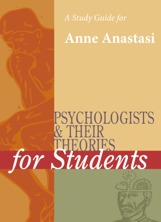 Cover image: A Study Guide for Psychologists and Their Theories for Students: ANNE ANASTASI 1st edition 9780787665432