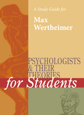 Cover image: A Study Guide for Psychologists and Their Theories for Students: MAX WERTHEIMER 1st edition 9780787665432