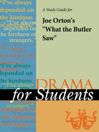 Imagen de portada: A Study Guide for Joe Orton's "What the Butler Saw" 1st edition 9780787627553