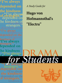 Cover image: A Study Guide for Hugo von Hofmannsthal's "Elektra" 1st edition 9780787660321