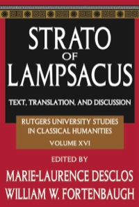 Imagen de portada: Strato of Lampsacus 1st edition 9781412811279