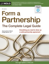 Cover image: Form a Partnership: The Complete Legal Guide 9th edition 9781413313925