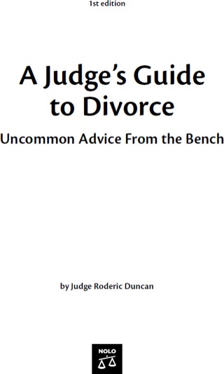 Cover image: Judge's Guide to Divorce,  A 1st edition 9781413305685