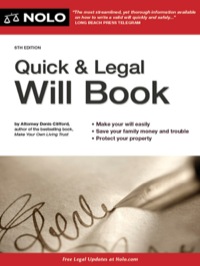 Cover image: Quick & Legal Will Book 6th edition 9781413313895