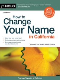 Cover image: How to Change Your Name in California 13th edition 9781413310948