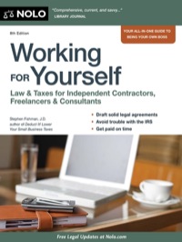 Cover image: Working for Yourself: Law & Taxes for Independent Contractors, Freelancers & Consultants 8th edition 9781413313314