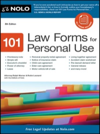 Cover image: 101 Law Forms for Personal Use 8th edition 9781413316346