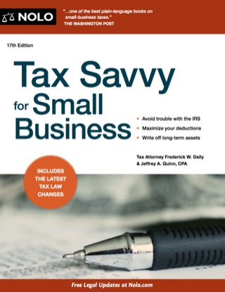 Cover image: Tax Savvy for Small Business 17th edition 9781413319460