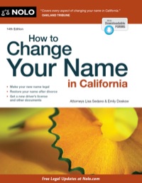 Imagen de portada: How to Change Your Name in California 14th edition 9781413319897