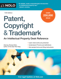 Cover image: Patent, Copyright & Trademark: An Intellectual Property Desk Reference 14th edition 9781413322217