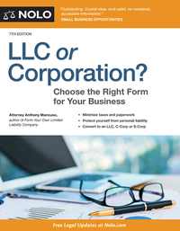 Cover image: LLC or Corporation? 7th edition 9781413323177
