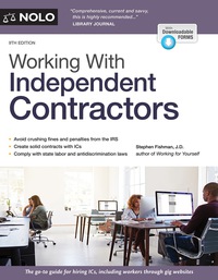 Cover image: Working With Independent Contractors 9th edition 9781413323832