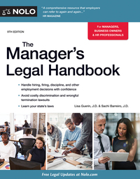 Cover image: Manager's Legal Handbook,The 9th edition 9781413324648