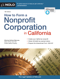 Imagen de portada: How to Form a Nonprofit Corporation in California 18th edition 9781413326215