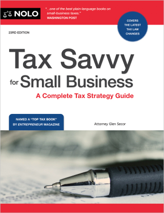 Cover image: Tax Savvy for Small Business 23rd edition 9781413332315