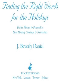 Cover image: Finding the Right Words for the Holidays 9781476751856