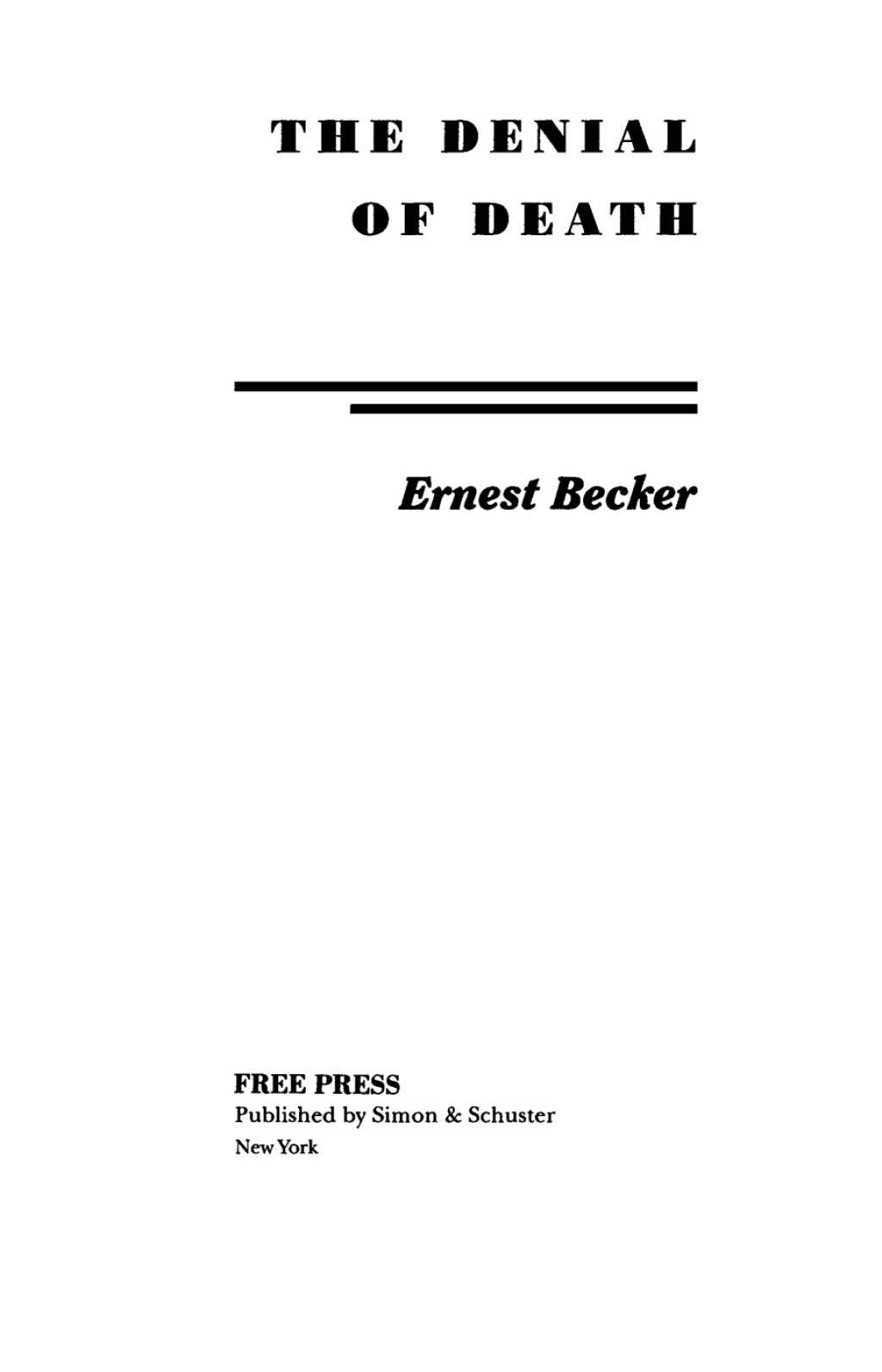 The Denial of Death eBook